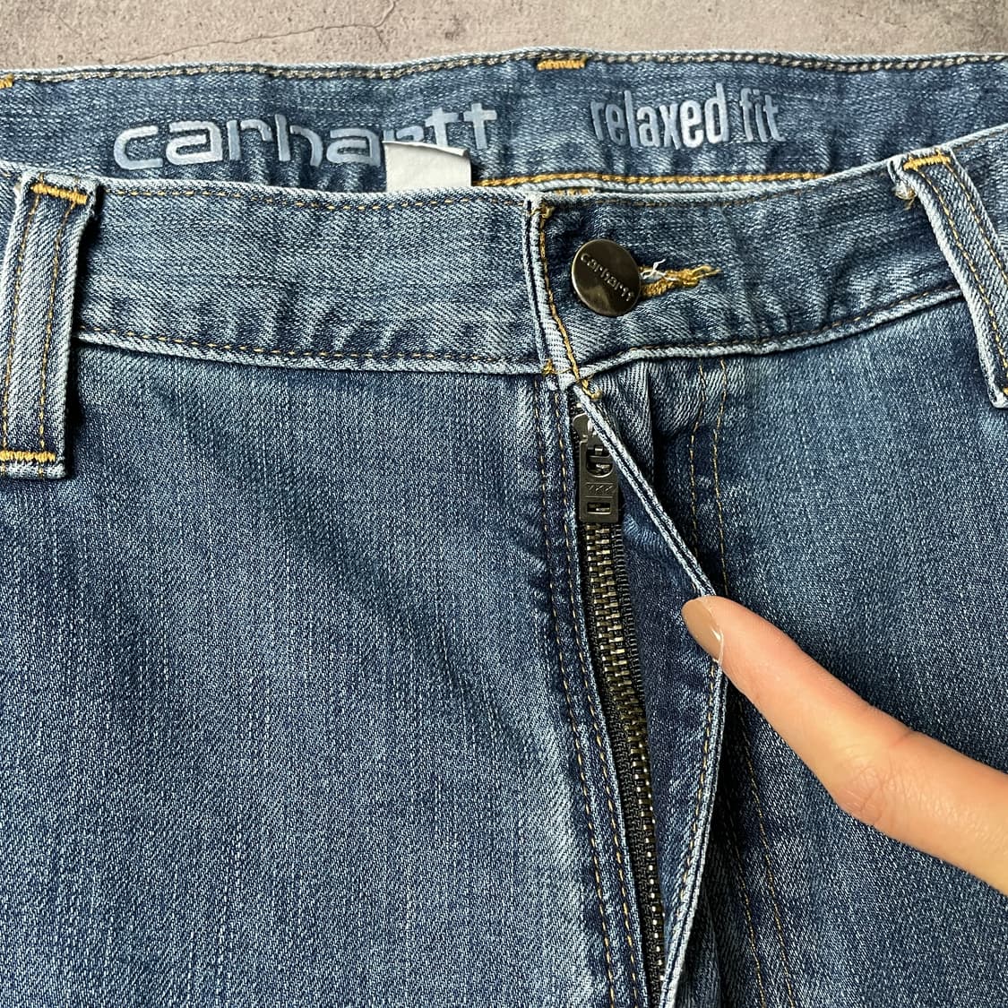 CARHARTT 칼하트 빈티지 스트레이트핏 데님 워크 팬츠 A00867 상품이미지3