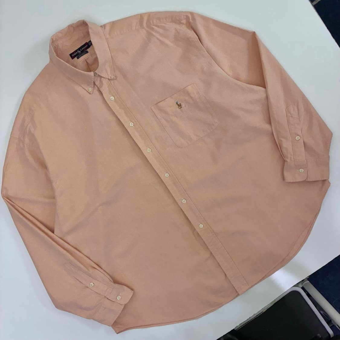 Polo  폴로 랄프로렌 자수 솔리드 더스트핑크 빅셔츠 상품이미지1