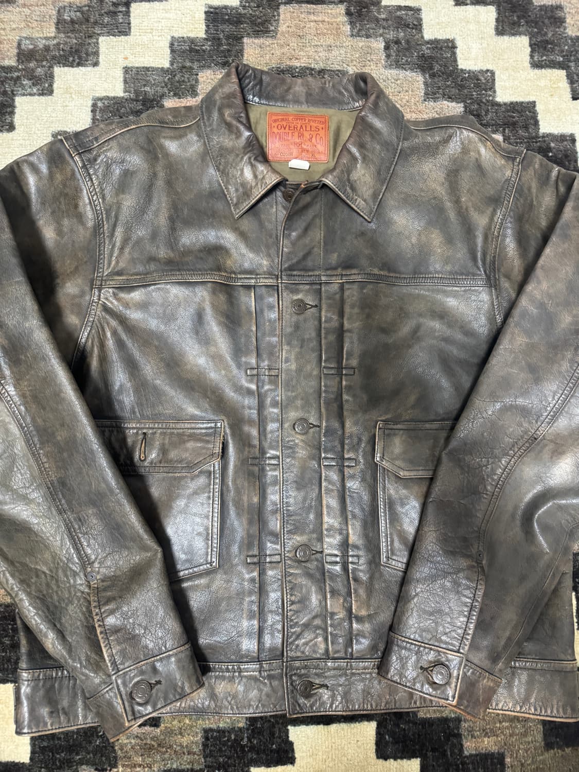 RRL 더블알엘 2nd 가죽 트러커 자켓 XL 상품이미지2