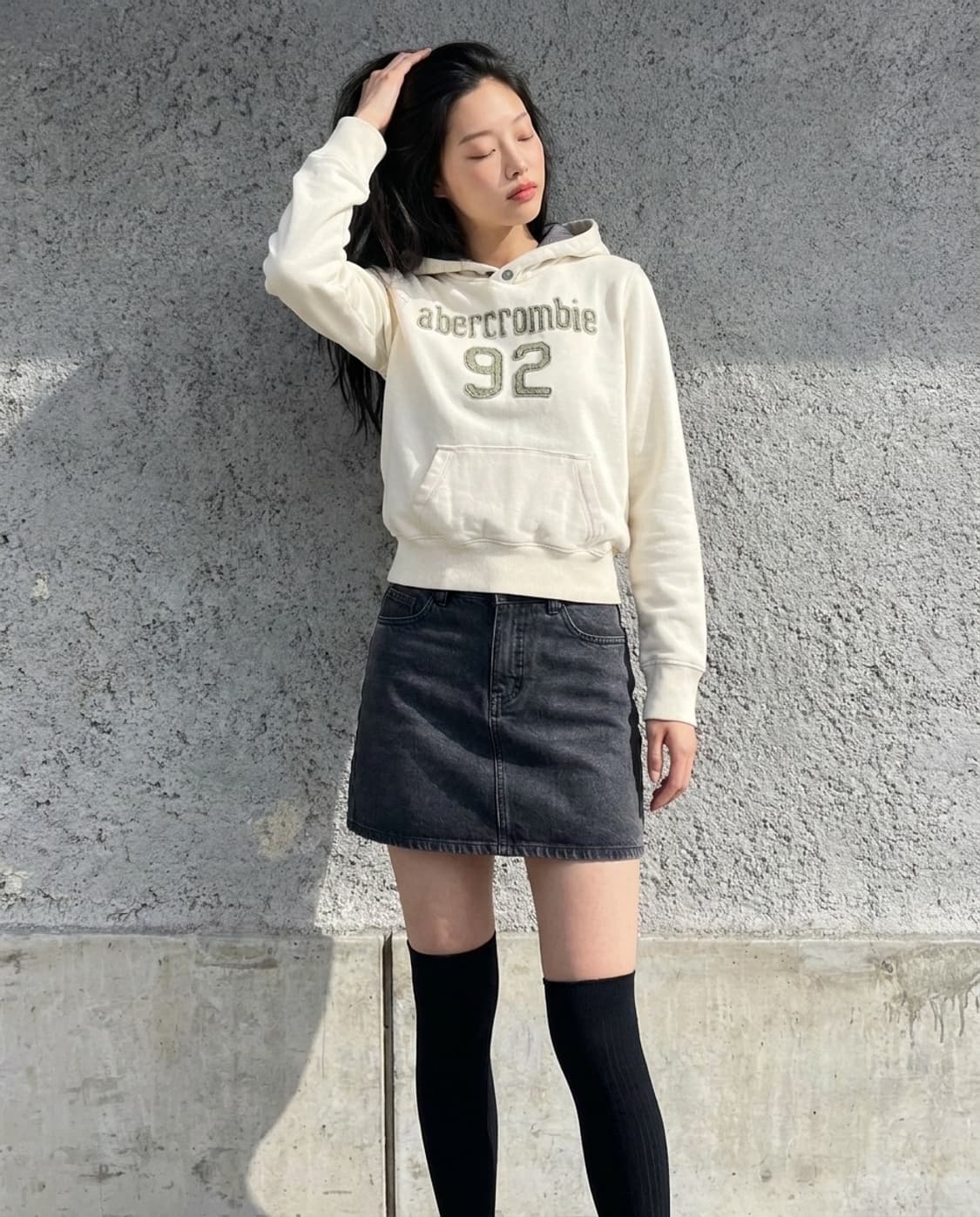 대대장) 아베크롬비 말차🌱로고 슬림핏 후드티 상품이미지10