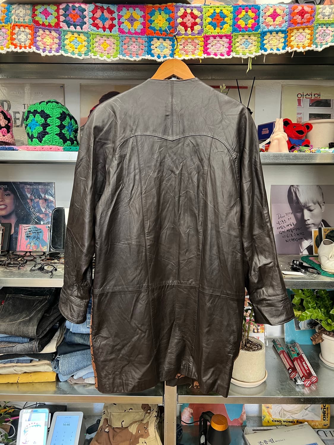 90s Vintage Italian Leather Raglan Coat 상품이미지2