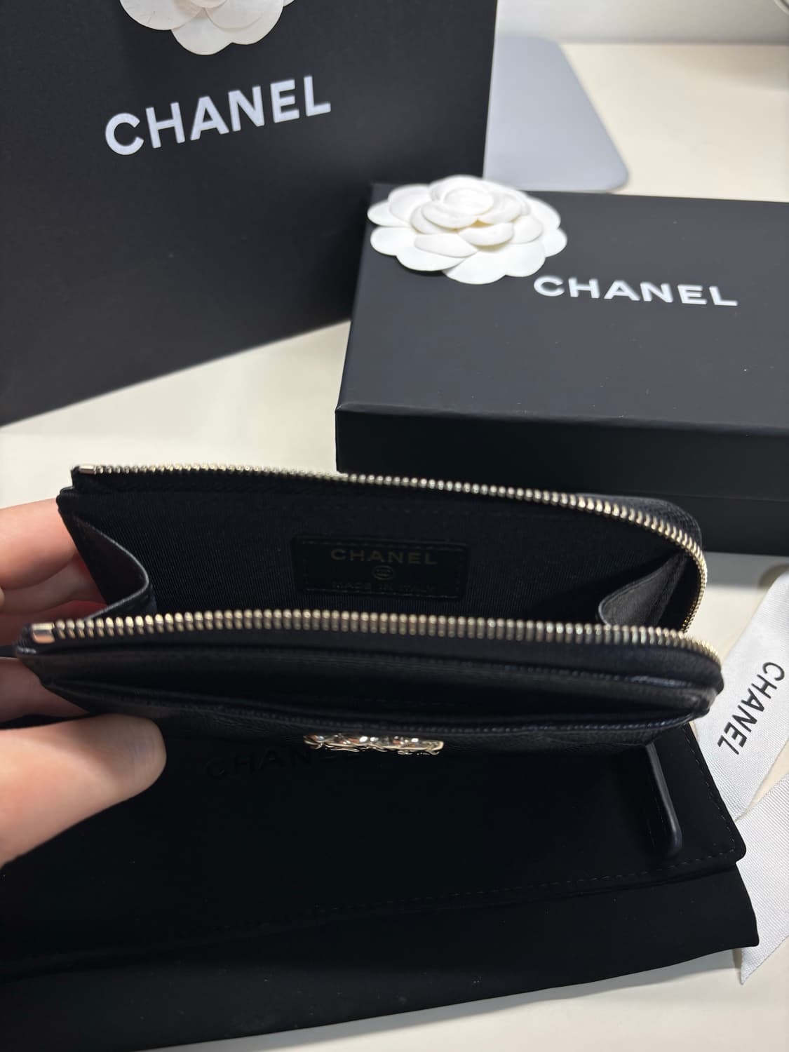 샤넬 캐비어 지퍼카드지갑 상품이미지5