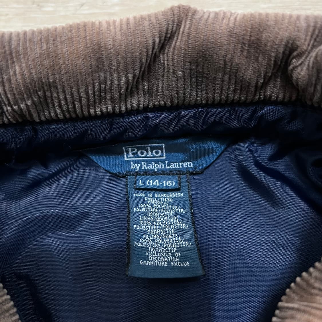 폴로 랄프로렌 스몰포니 코듀로이 카라 퀼팅자켓 [네이비] L/100 상품이미지5