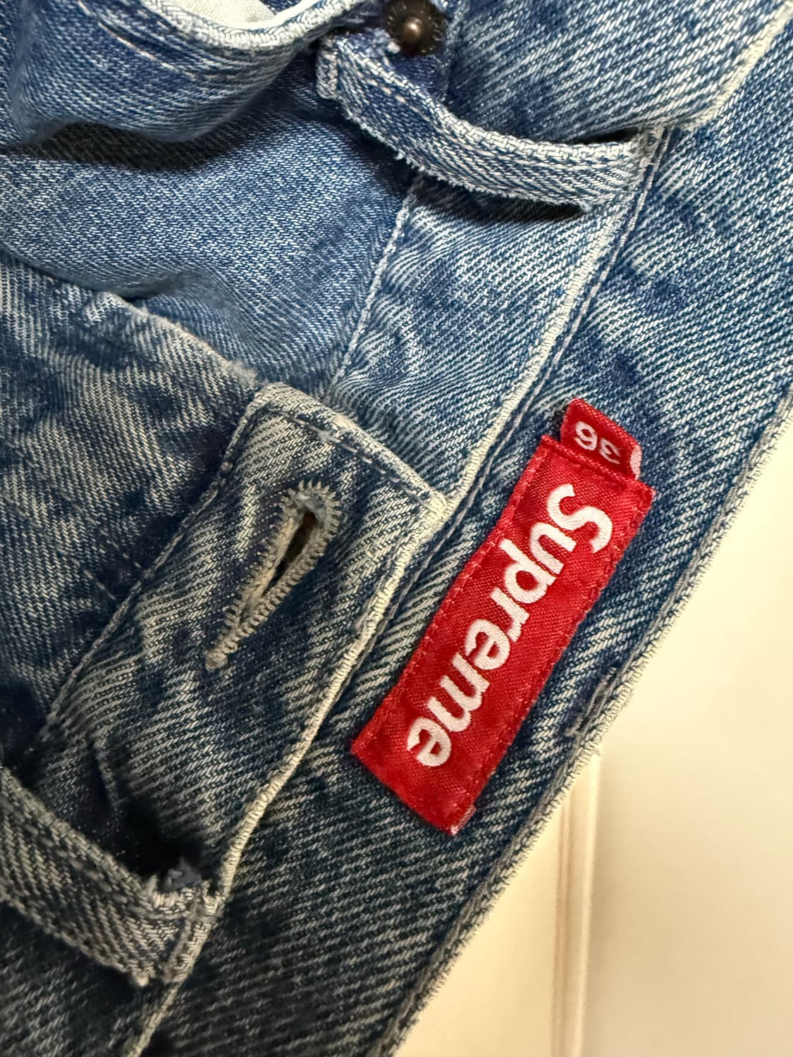 슈프림 스냅오프 배기 진 워시드 블루 - 23FW 36사이즈 상품이미지3