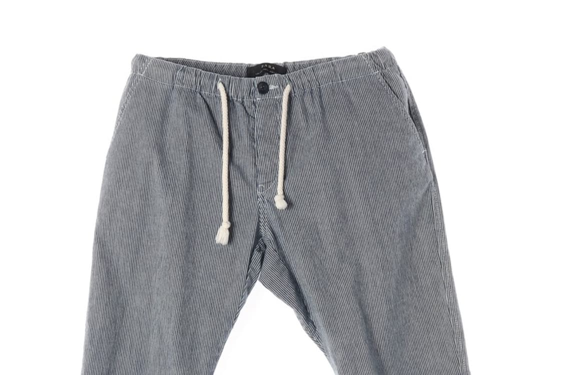 ZARA 블루 스트라이프 밴딩 팬츠 L 상품이미지3
