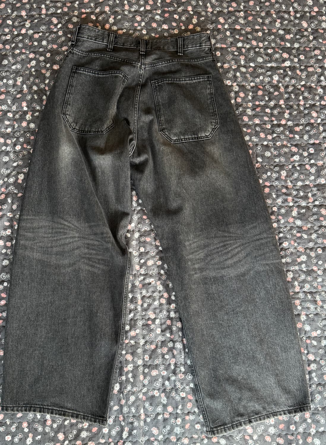 해칭룸 와이드 커브진 워시드 블랙 상품이미지5