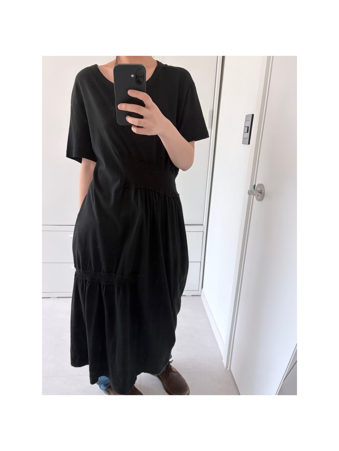 Y's 요지 야마모토 블랙 셔링 원피스 상품이미지3