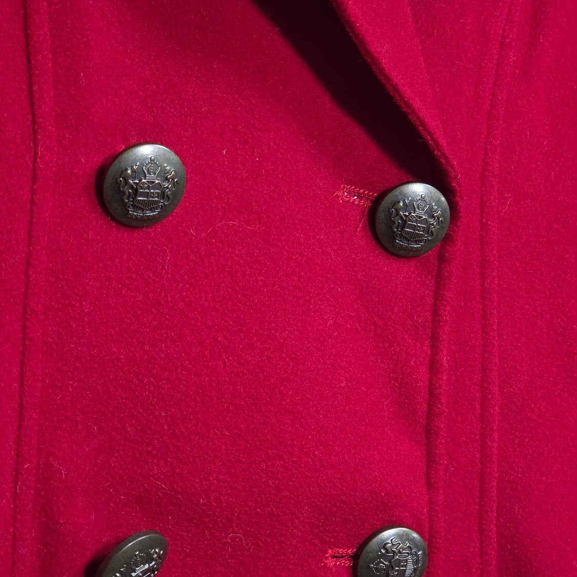 JPN 빈티지 갸루 레드 퍼 더블 코트 상품이미지4