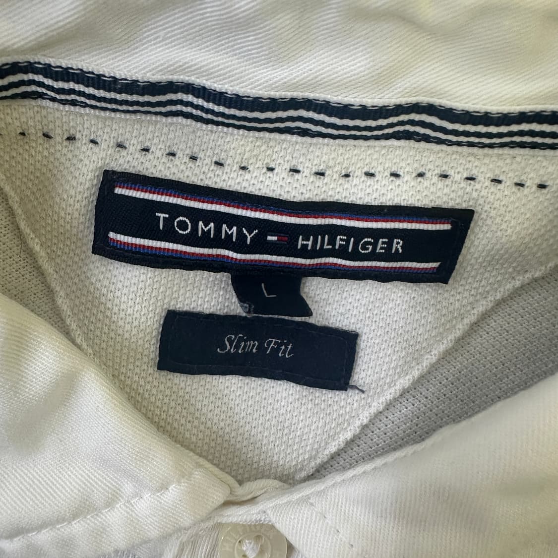 L 타미힐피거 스트라이프 패턴 카라티 0415D 상품이미지2