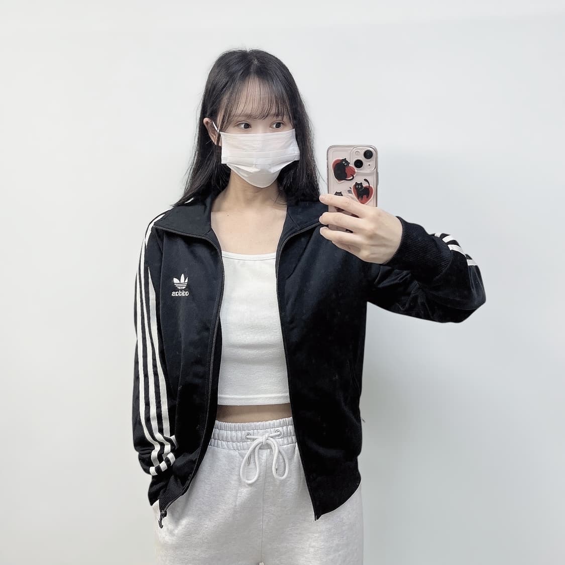 아디다스 파이어버드 트랙탑 져지 블랙 화이트 상품이미지1