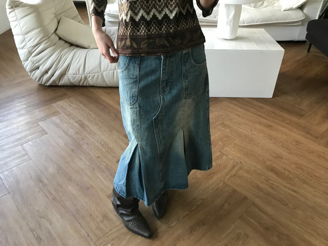 vintage denim skirt 상품이미지1