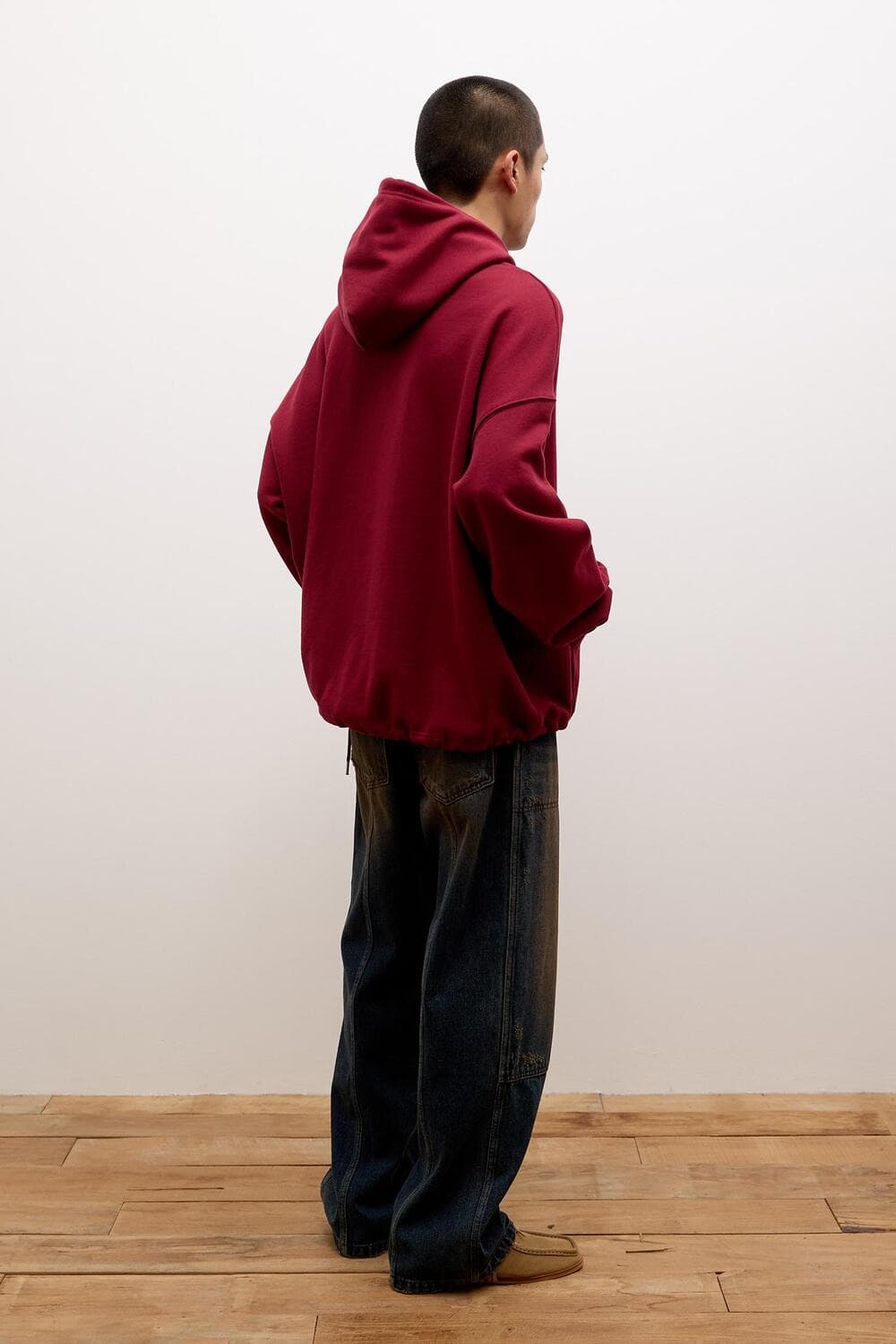 After Pray 애프터프레이 로고 포인트 스트링 오버핏 후드티 M 상품이미지5