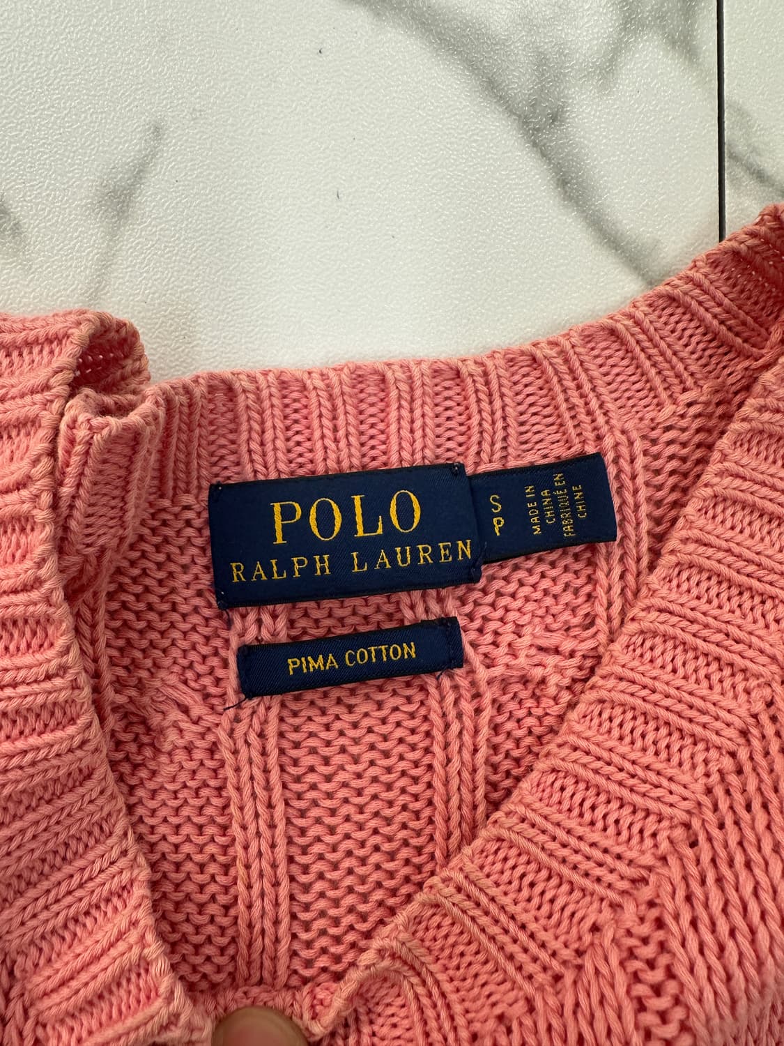폴로 랄프로렌 피마코튼 반팔 케이블 니트 상품이미지3