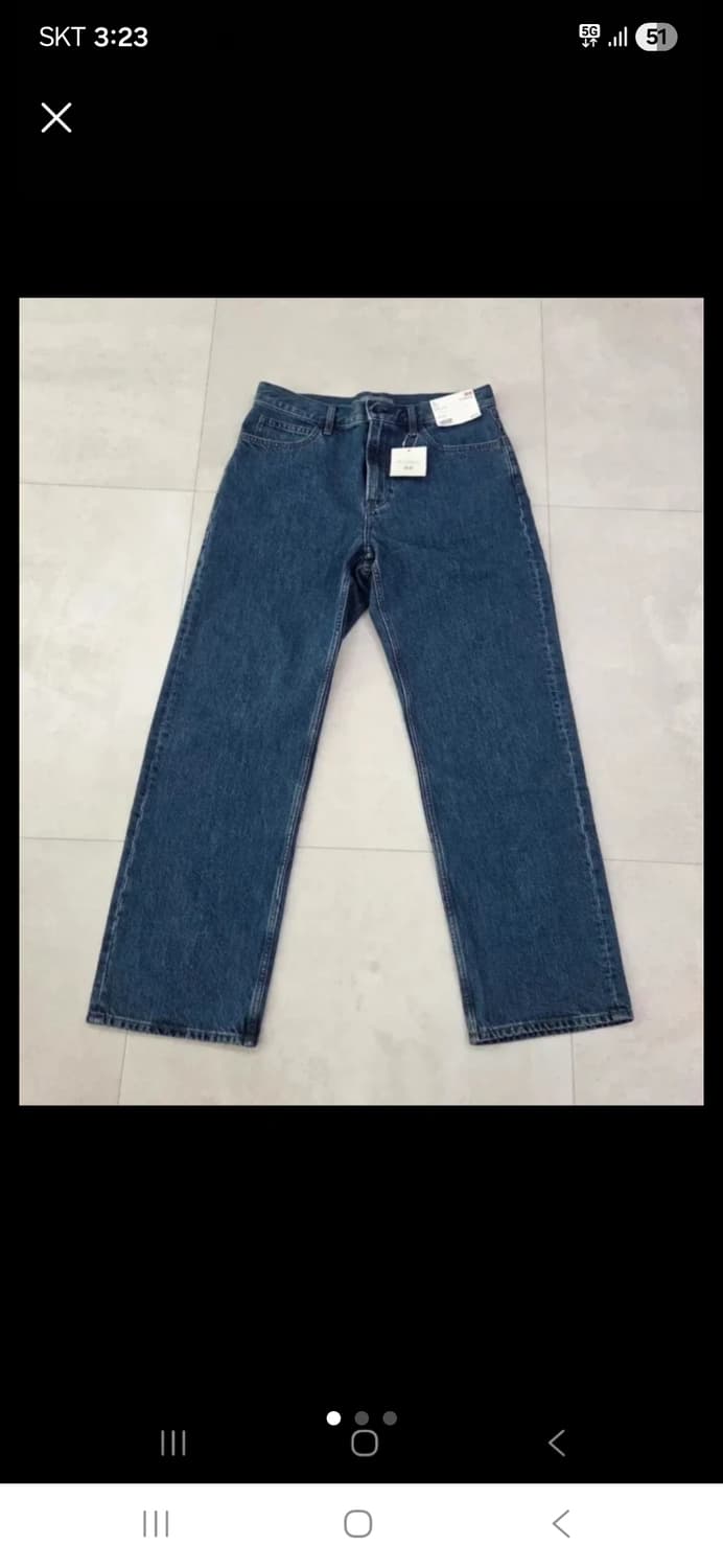 유니클로jwa 스트레이트진 64블루 33사이즈 상품이미지2