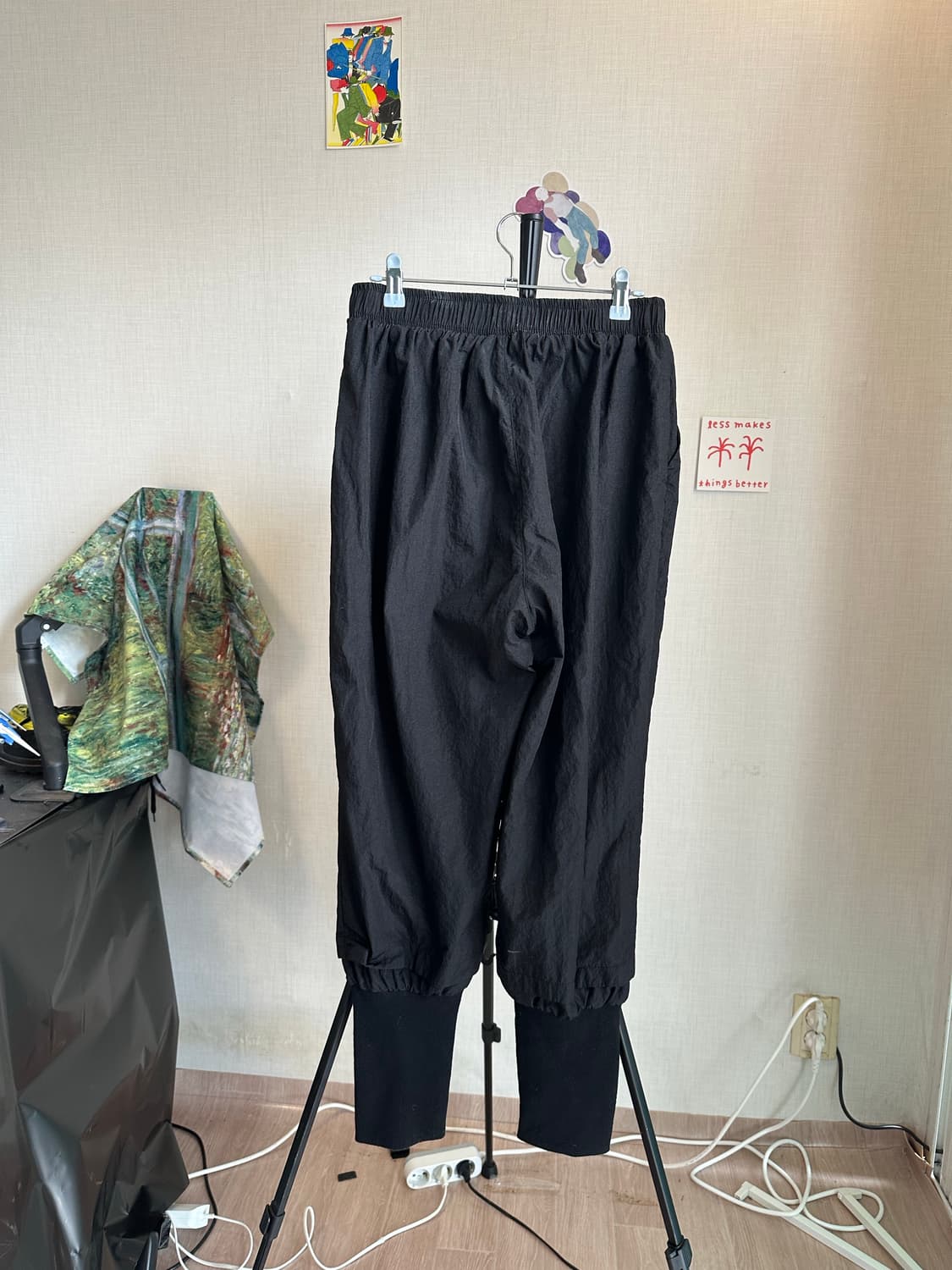 Spinns 블랙 나일론 팬츠 상품이미지6