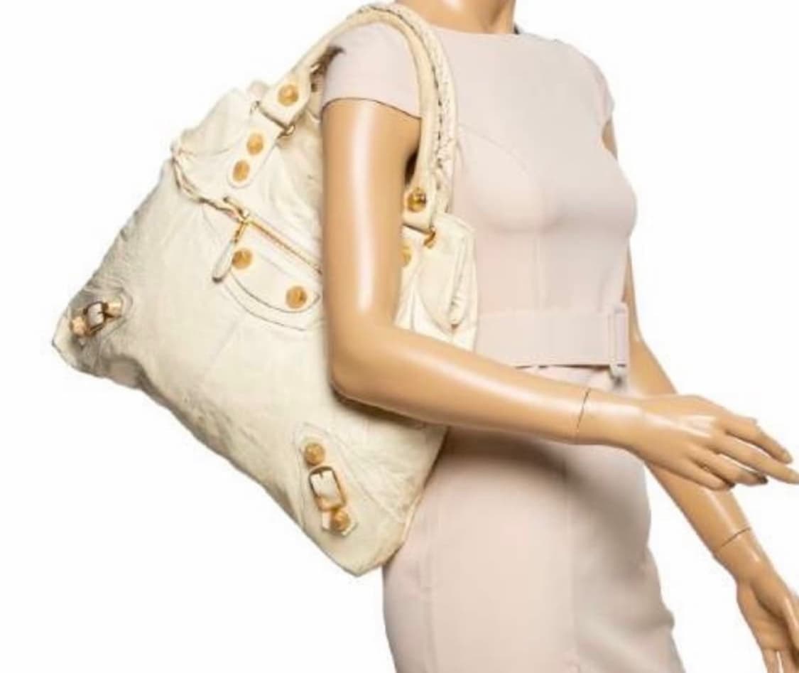 발렌시아가 램 스킨 브리프 아이보리 핸드백 상품이미지4