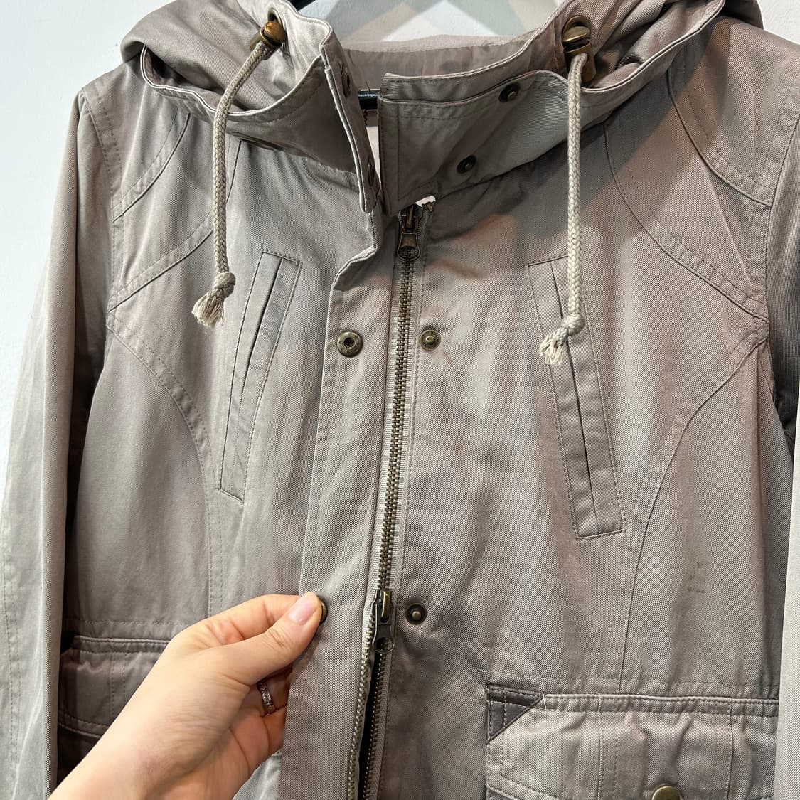 베이지 2way 후드 자켓 상품이미지3