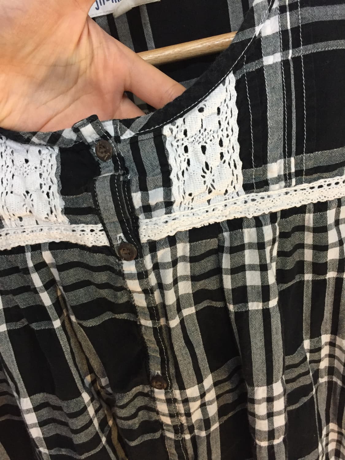 모리걸 레이어드 레이스체크원피스 상품이미지3