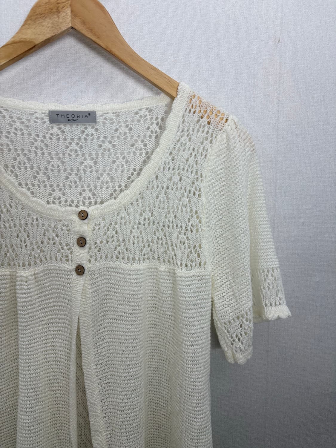 아이보리 반소매 니트 가디건 상품이미지2