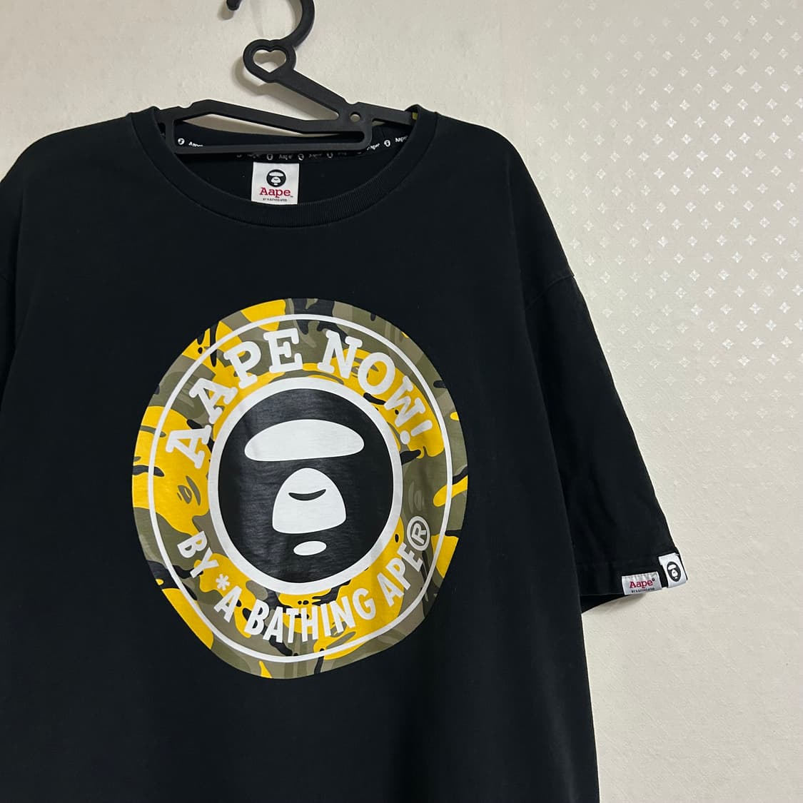 BAPE 베이프 에이프 나우 문페이스 반팔 티셔츠 블랙 XL  상품이미지5