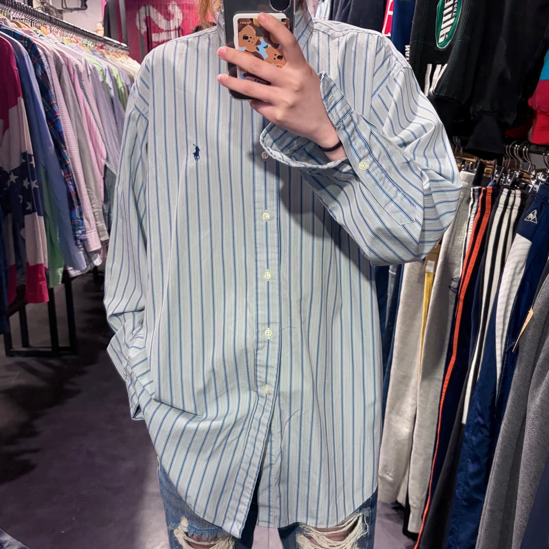 [IM]폴로 랄프로렌 스트라이프 셔츠 블루 상품이미지2