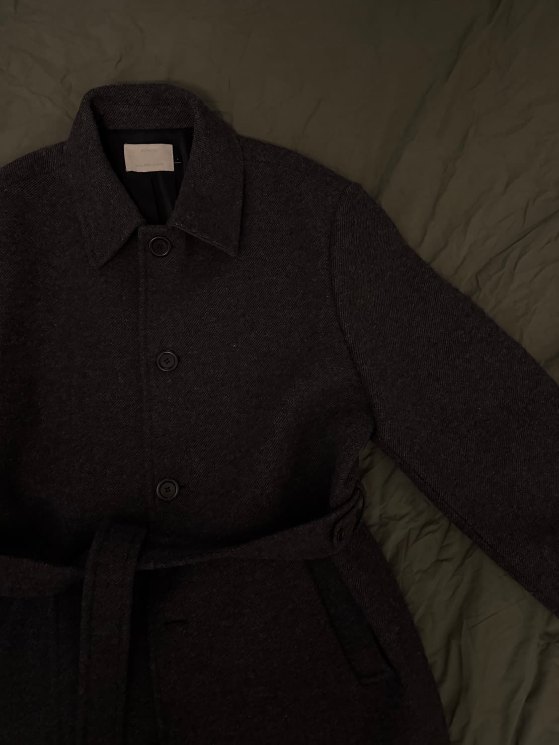 24FW 아모멘토 싱글 롱코트 차콜 L사이즈 상품이미지3