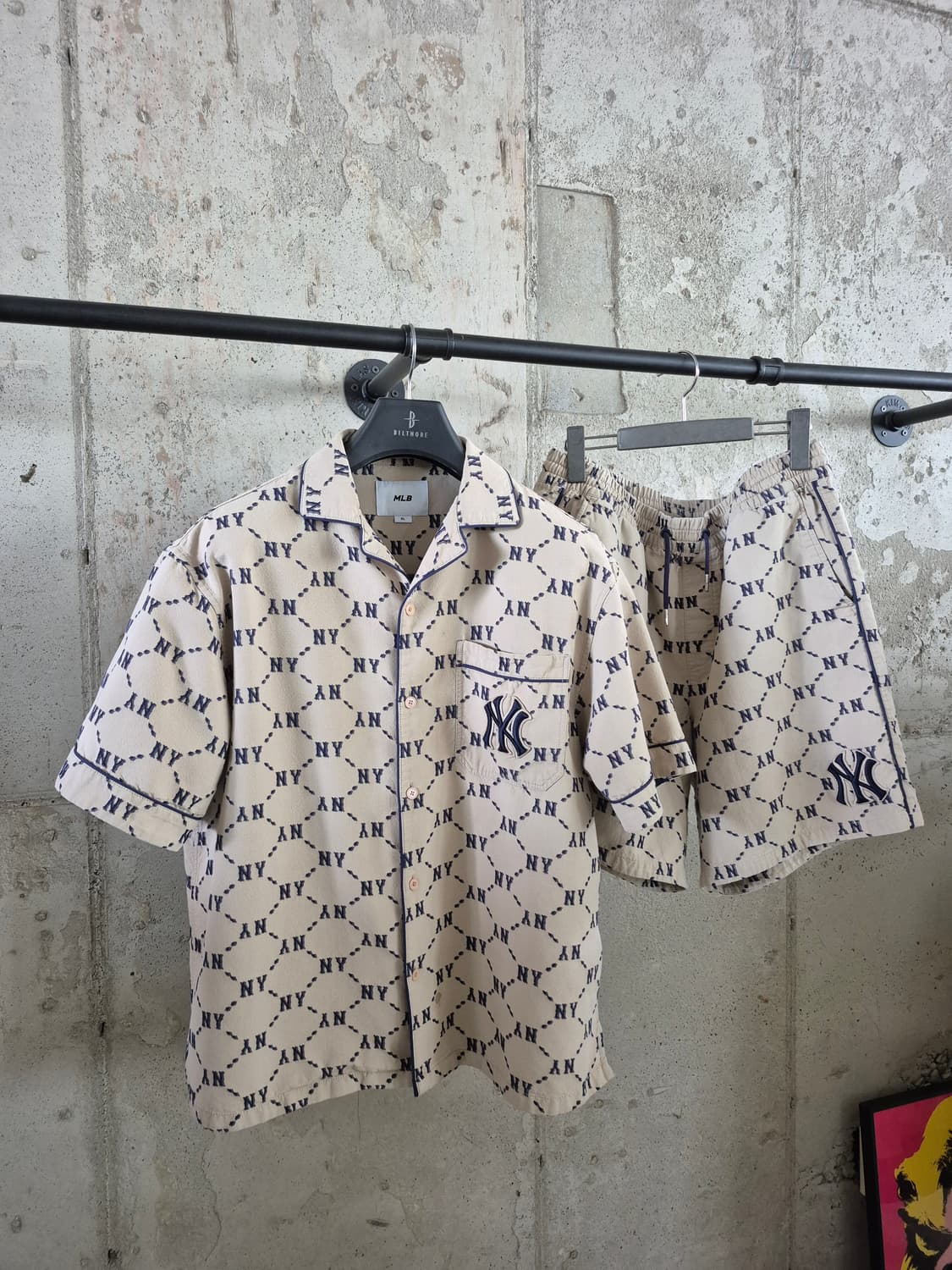 남성XL)엠엘비 모노그램 자카드 반바지셋트 상품이미지2