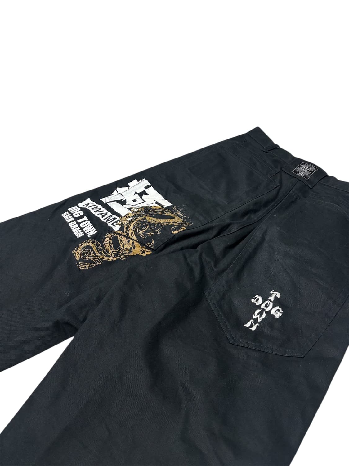 도그타운 DOG TOWN 블랙 드래곤 오리엔탈 블랙 와이드 데님팬츠 M 상품이미지4