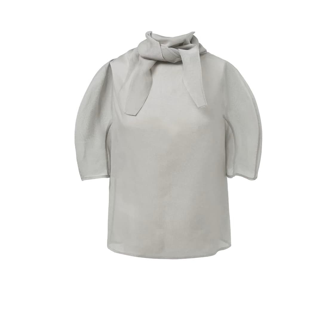 (구매글) amomento knotted collar top grey 상품이미지2