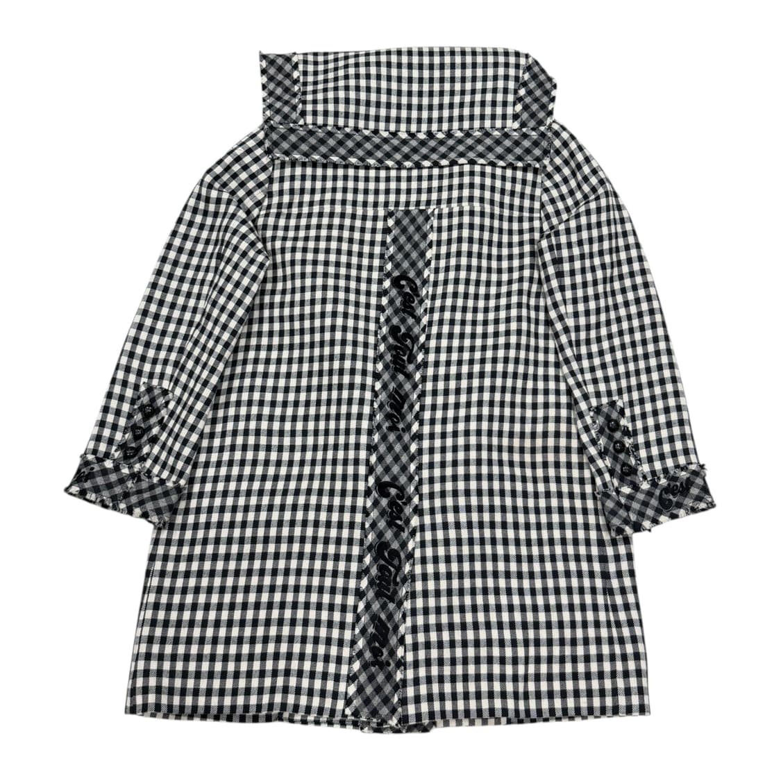 럭키슈에뜨 세일러 체크 하프 코트 36 상품이미지2