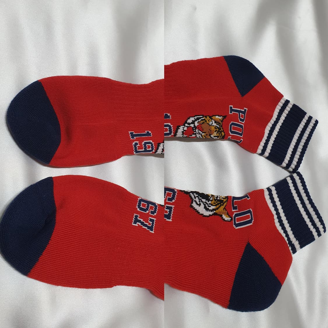 레드 블루 옐로우 폴로 랄프로렌 호랑이 범 추상화 양말 상품이미지9