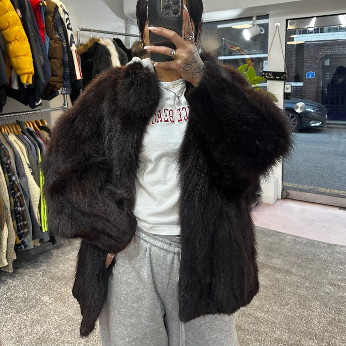 브라운 사가폭스 퍼자켓(태현모피)L 상품이미지3