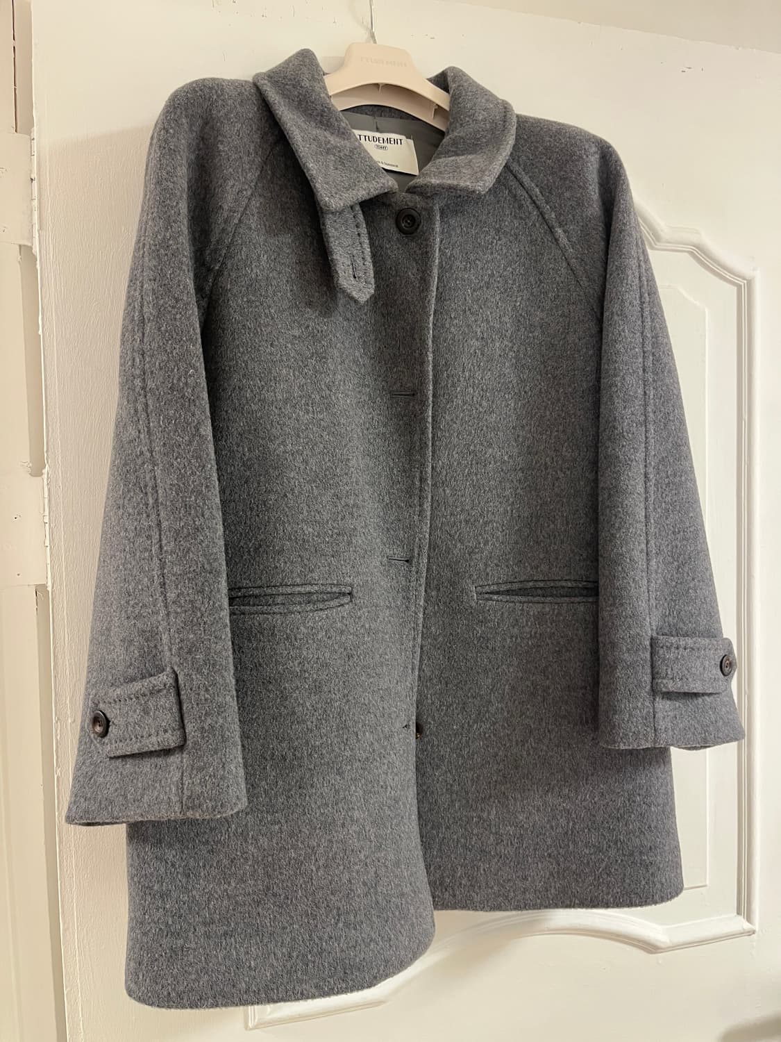 튜드먼트 클래식 울 하프코트 그레이 상품이미지3