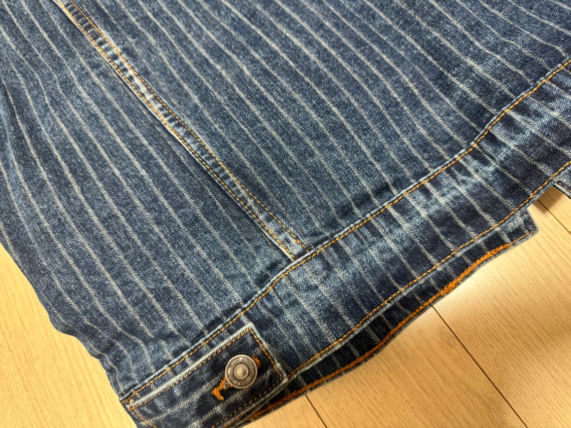 Vimannon 빈티지워싱 블루 스트라이프 데님자켓 상품이미지4