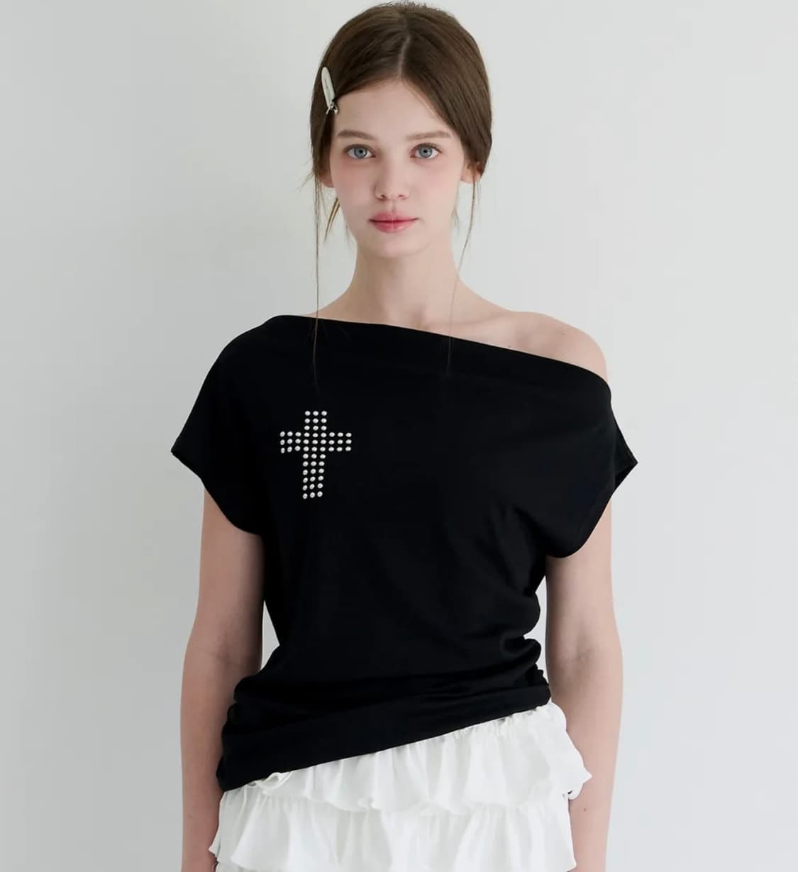 알키알카 Studded Draped Top (Black) 상품이미지1