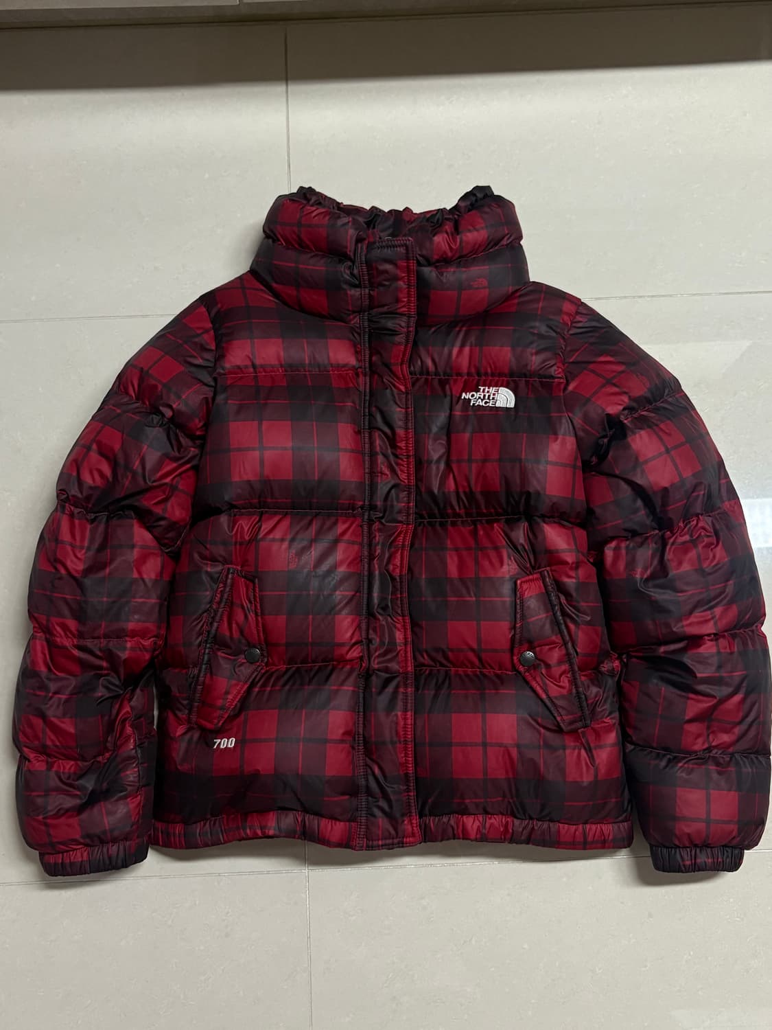 노스페이스 체크 패딩 700 90사이즈  상품이미지2