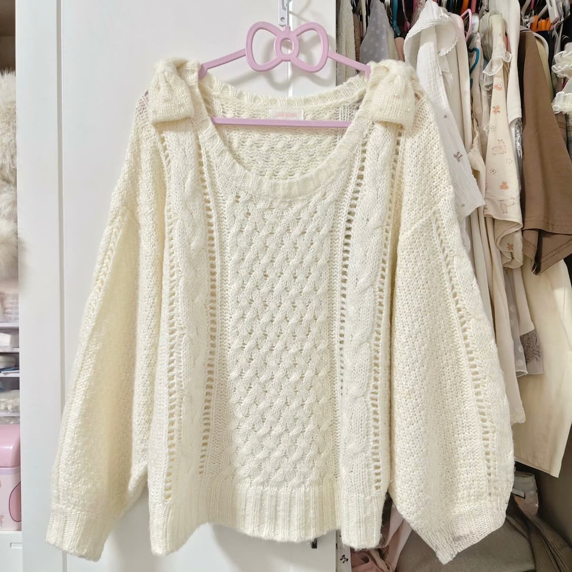 리즈리사 핀터깔 히메갸루 리본 니트 상품이미지1