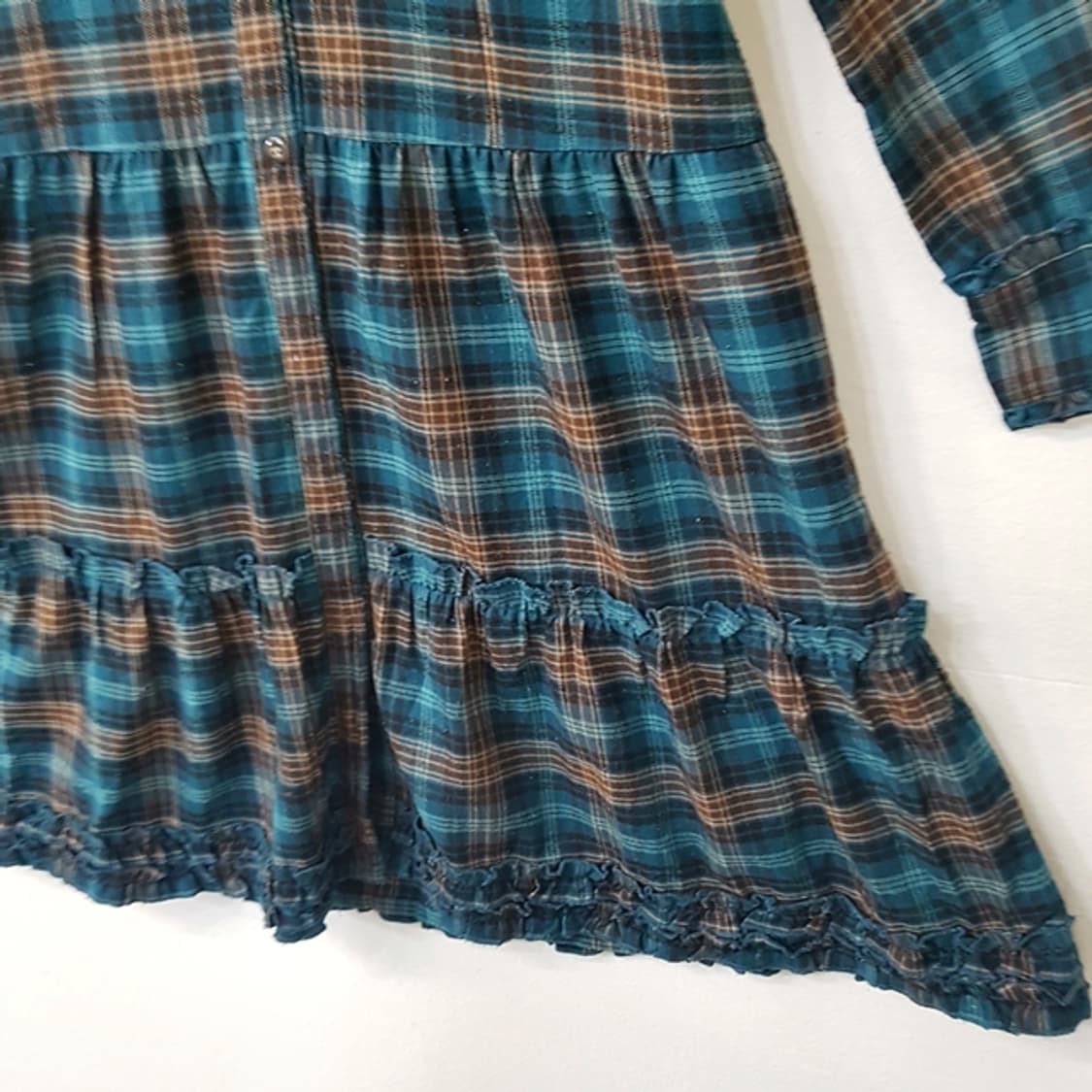 MENU 010 프릴 체크 원피스 상품이미지3