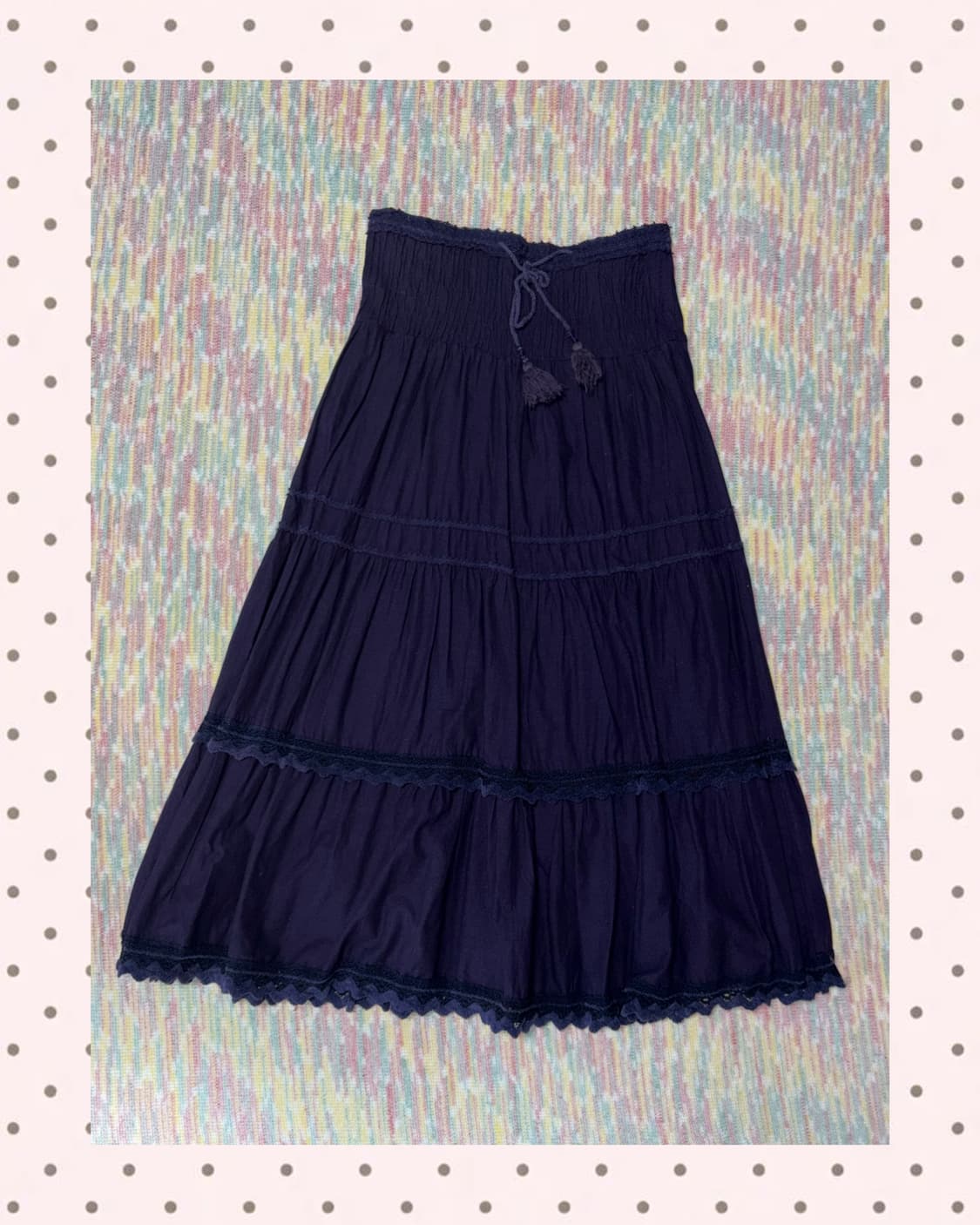 퍼플 크로쉐 롱 스커트 상품이미지1