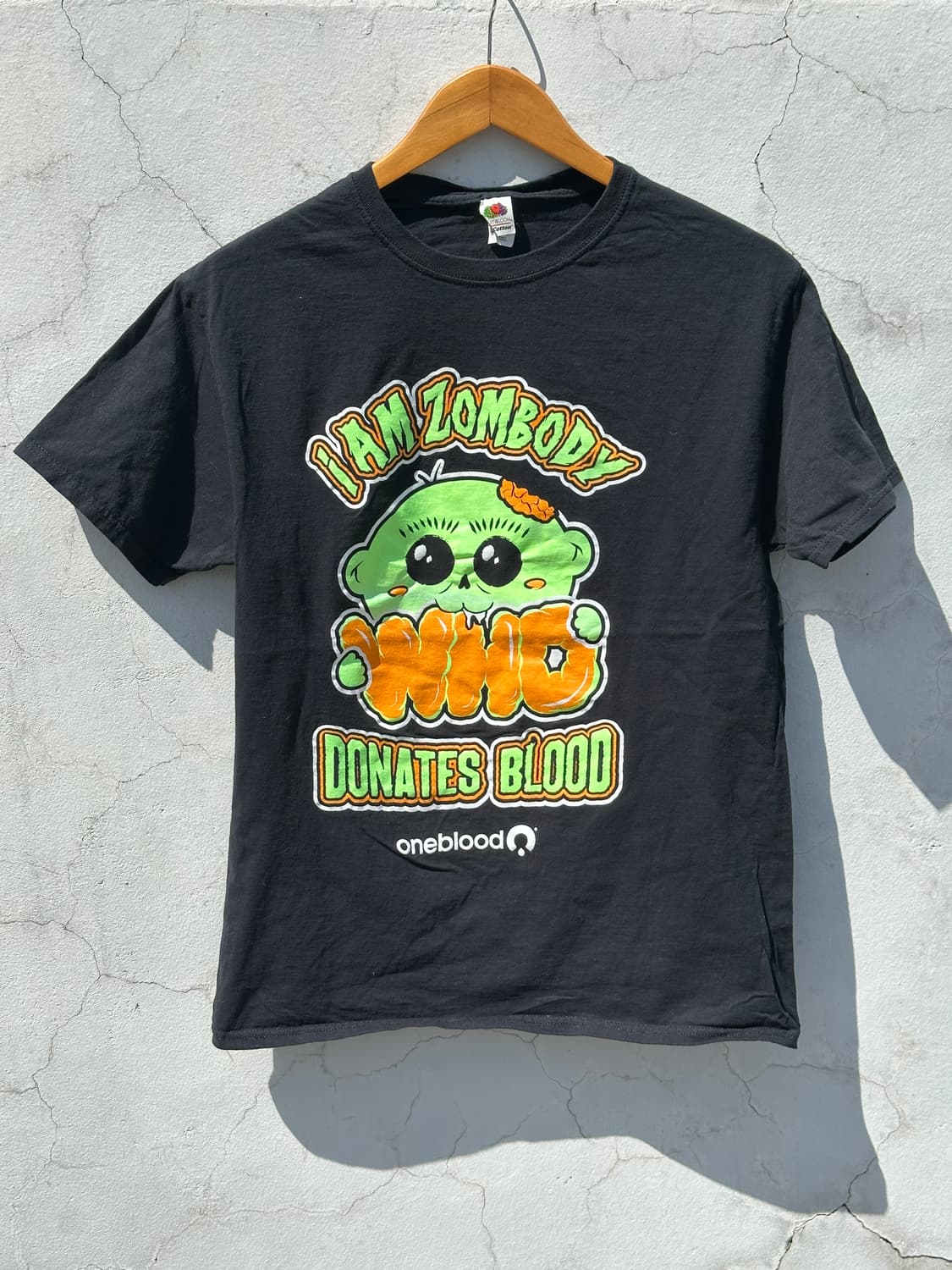 [M] 프룻오브더룸 iam zombody 빈티지 블랙 반팔 티셔츠 상품이미지1