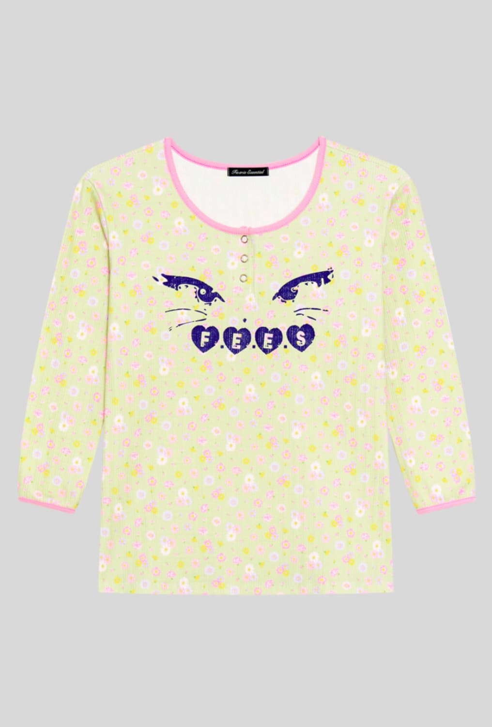 kitty button flower top (pistachio) 상품이미지1