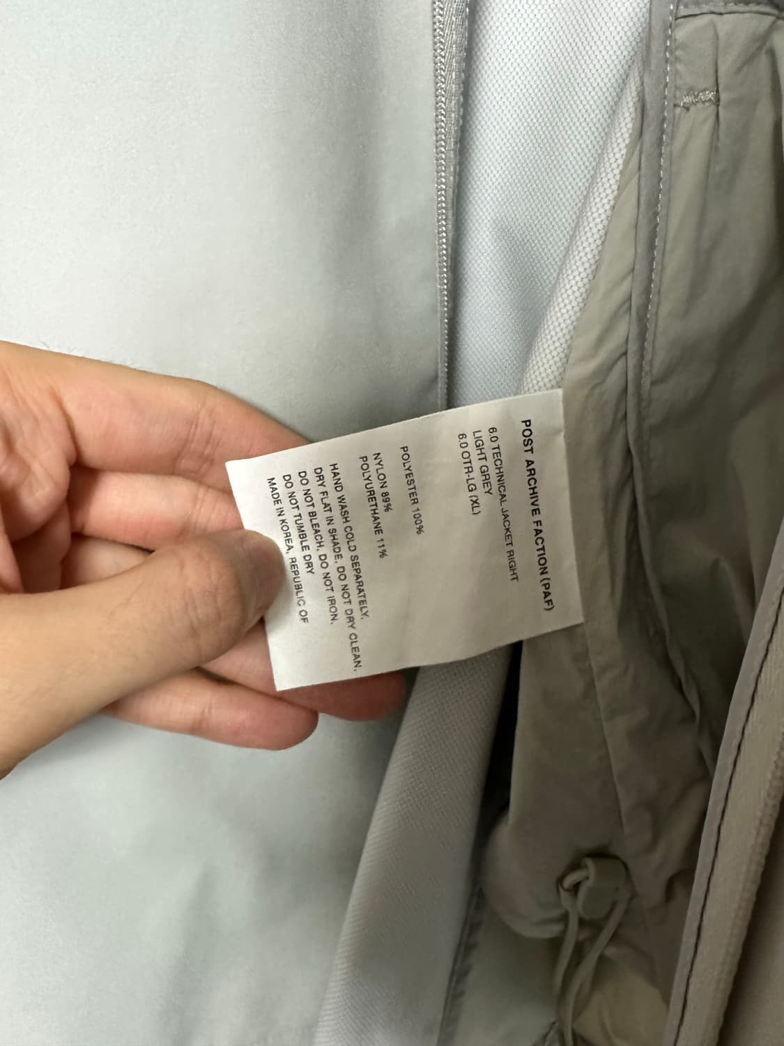 PAF 6.0 technical jacket right lightgrey 상품이미지3
