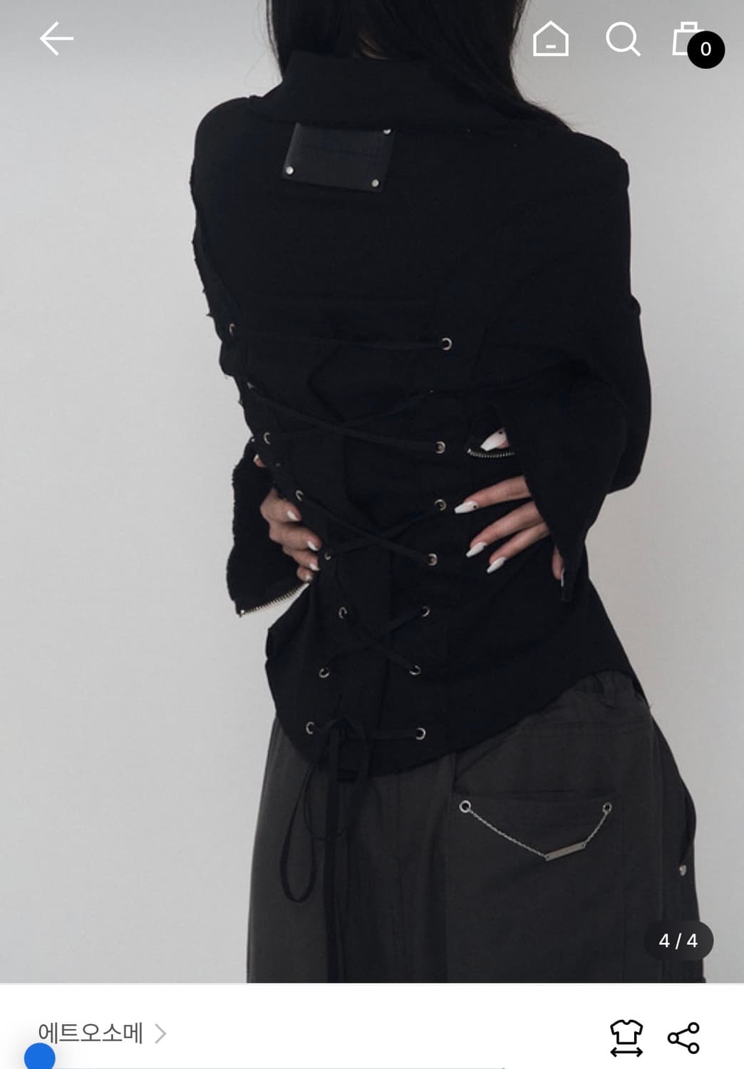 에트오소메 Damage Eyelet Corset 데미지 아일렛 자켓 상품이미지2