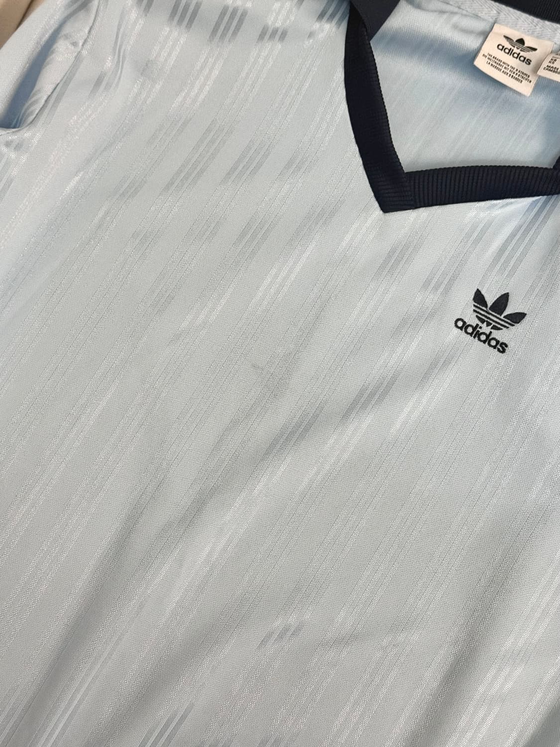 아디다스 풋볼 브이넥 긴팔 폴로 셔츠 스카이블루 상품이미지3