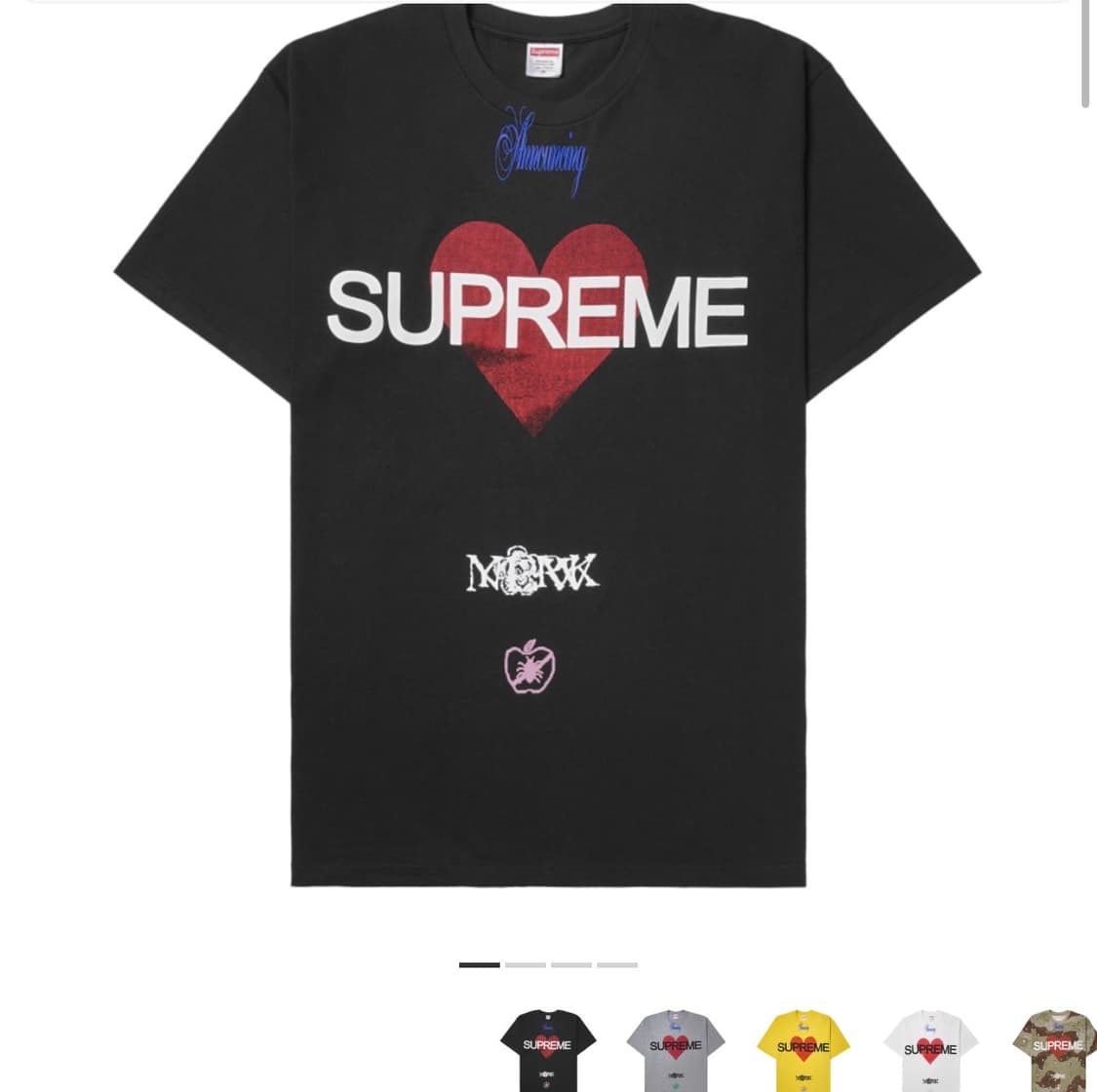 슈프림 어나운싱 티셔츠 블랙 반팔 25ss  상품이미지1
