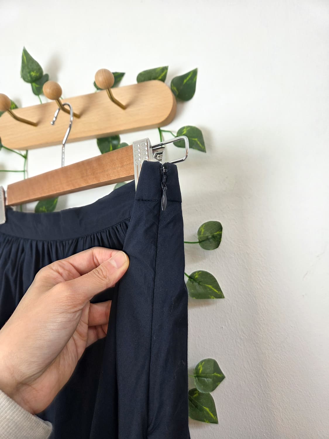 네이비 미디 스커트 상품이미지4