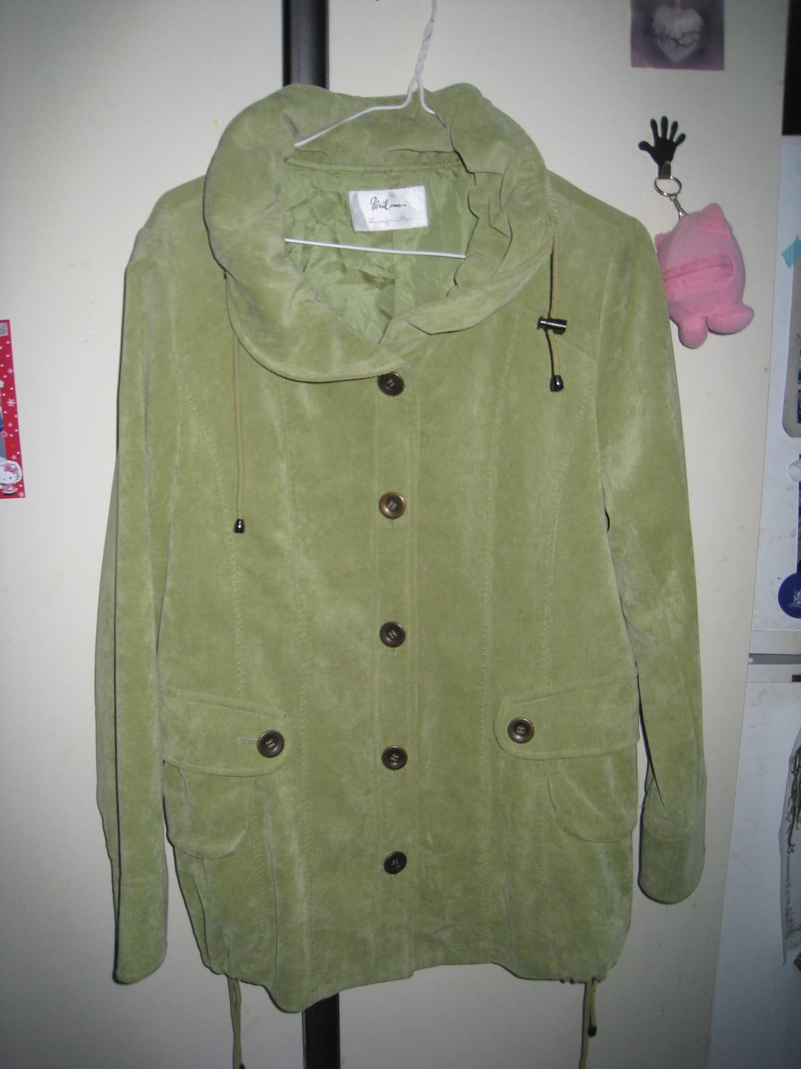 모리걸 갸루 mood 라이트 그린 골덴 야상 점퍼 상품이미지1