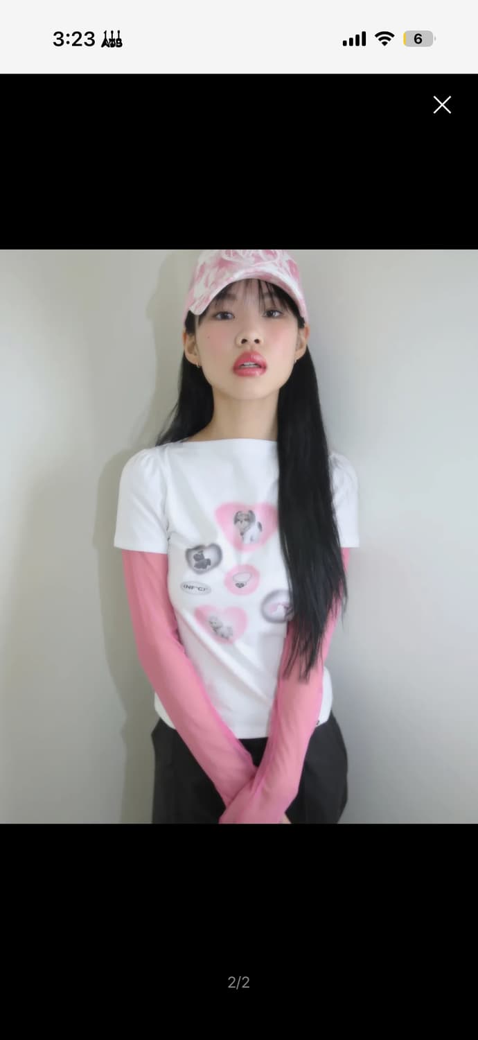 (아일릿 원희 착용) 노피셜노피스 키치 퍼피 티셔츠 큐트 핏 화이트 상품이미지1