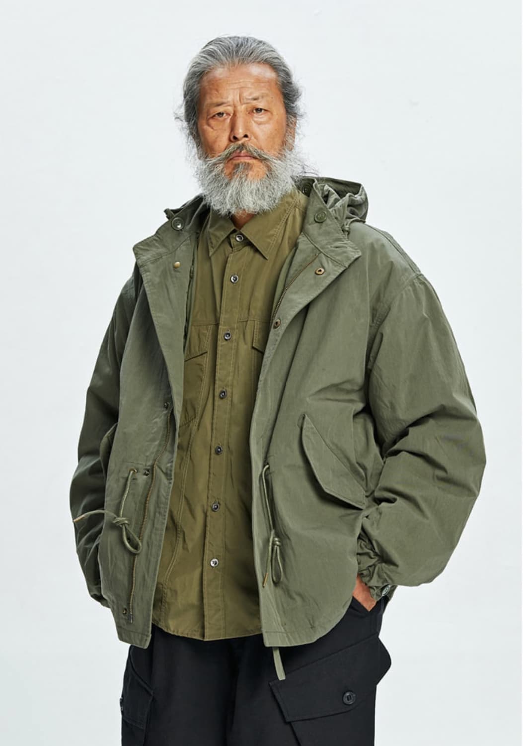 프리즘웍스 오스카 피쉬테일 숏 파카 003올리브 M 상품이미지3