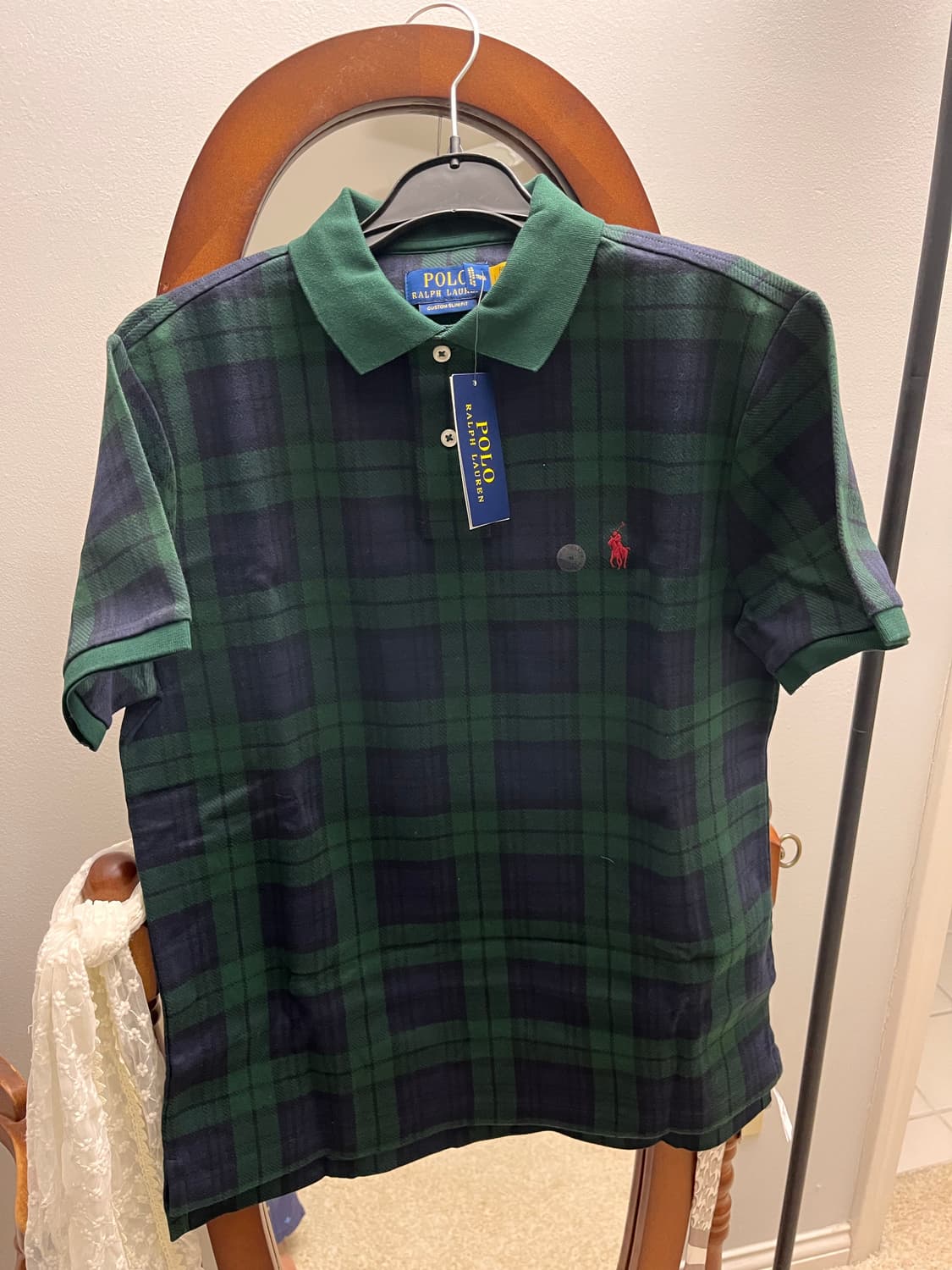 [새상품/미국구입]폴로 랄프로렌 커스텀 슬림핏 블랙와치 메시 폴로 셔츠 상품이미지2